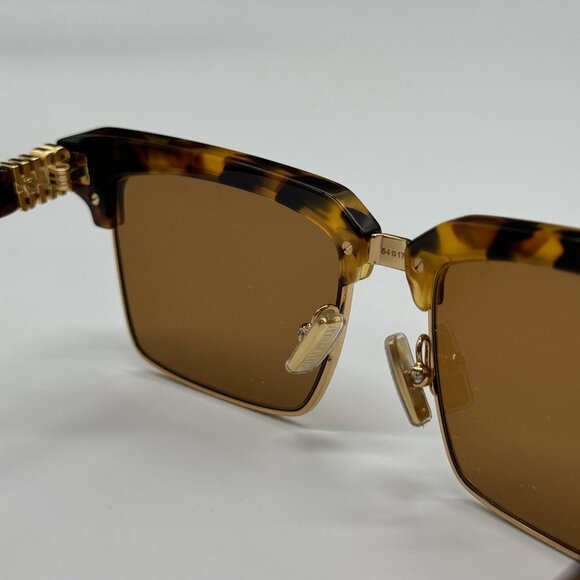 NEW MIU MIU MU10ZS 19P2Z1 WOMEN MIU MIU HAVANA GOLD SUNGLASSES MU 10ZS 19P2Z1